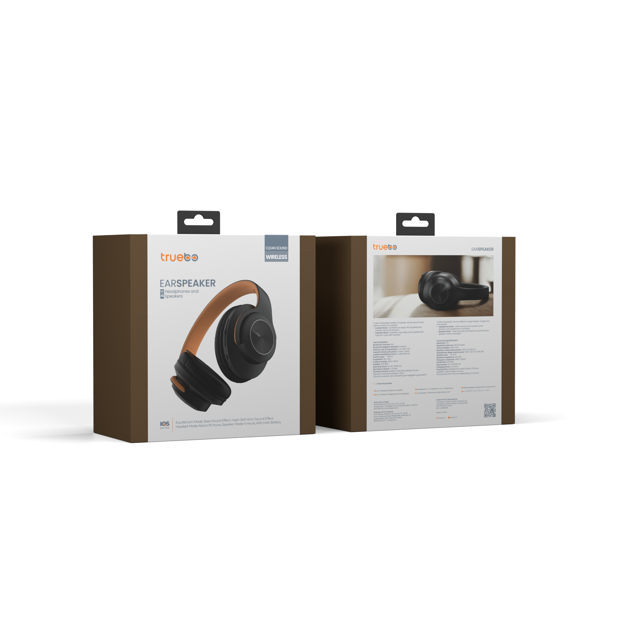 Truebo EarSpeaker Hoparlöre Dönüşebilen Kulak Üstü Bluetooth  Kulaklık 