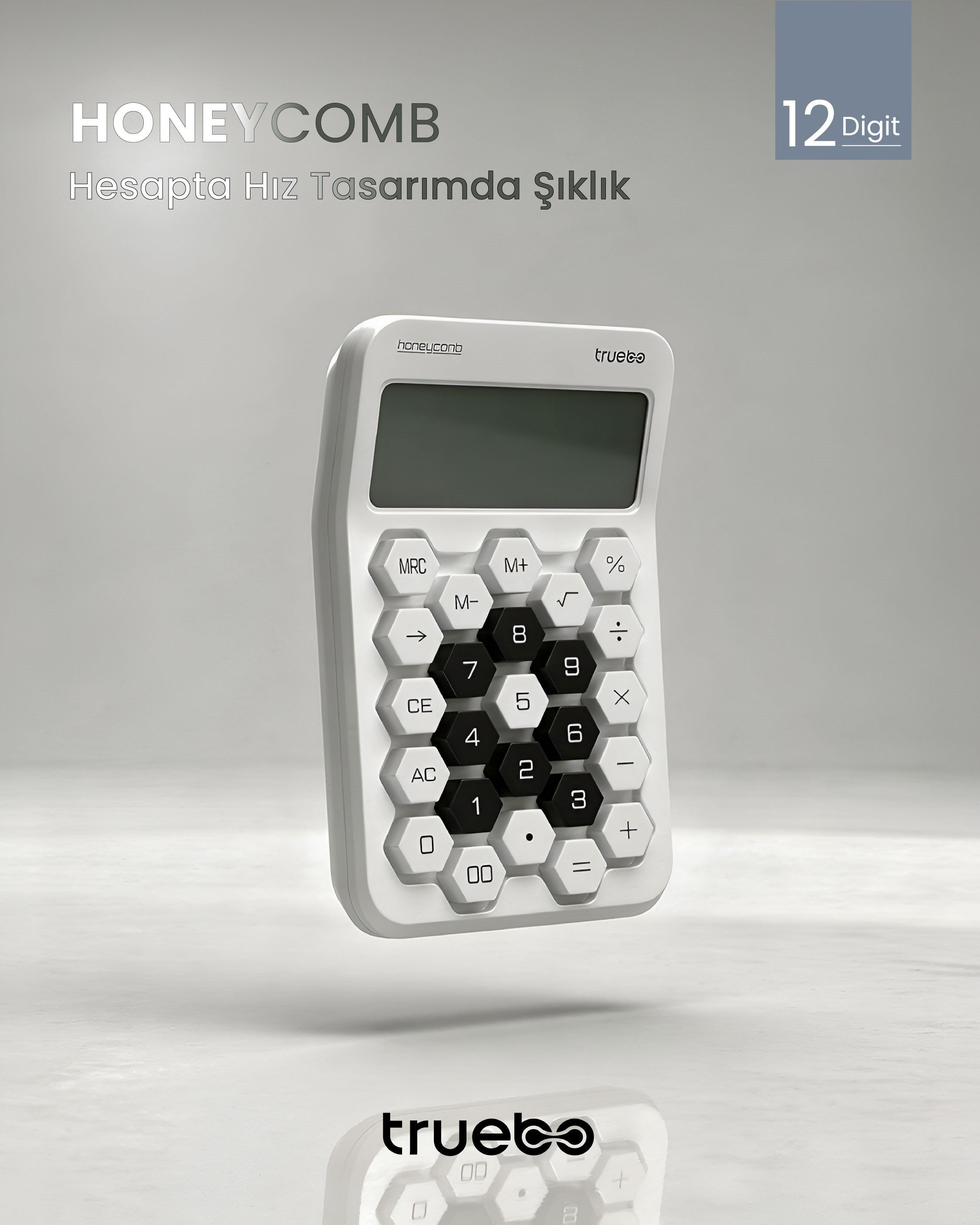 Truebo HoneyComb Beyaz Renkli Hesap Makinesi