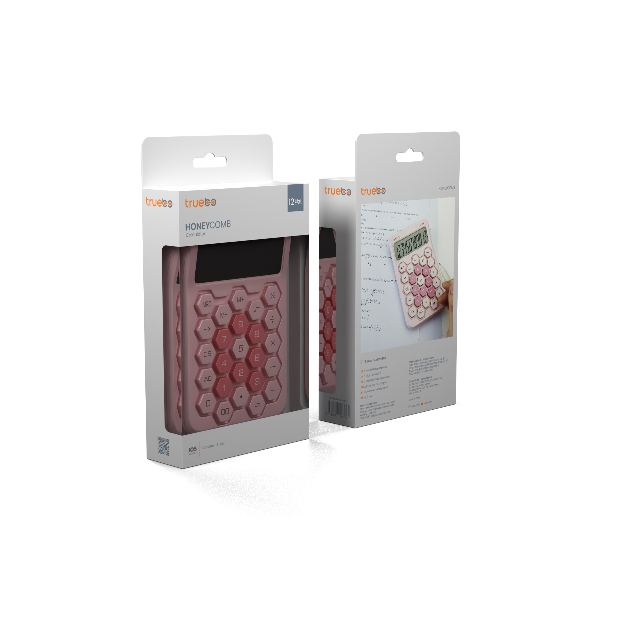 Truebo HoneyComb Pembe Renkli Hesap Makinesi