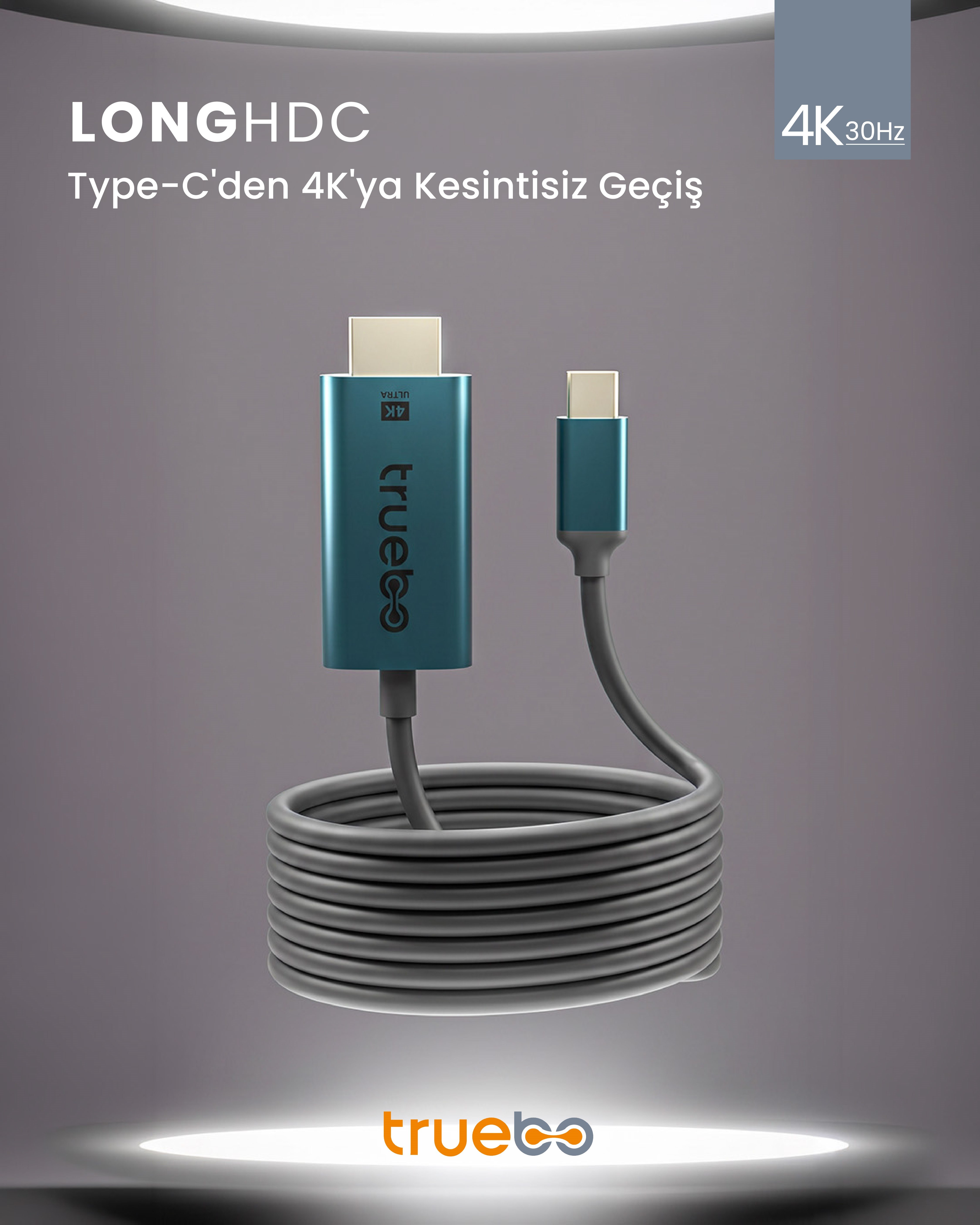 Truebo LongHDC USB-C to HDMI Dönüştürücü 