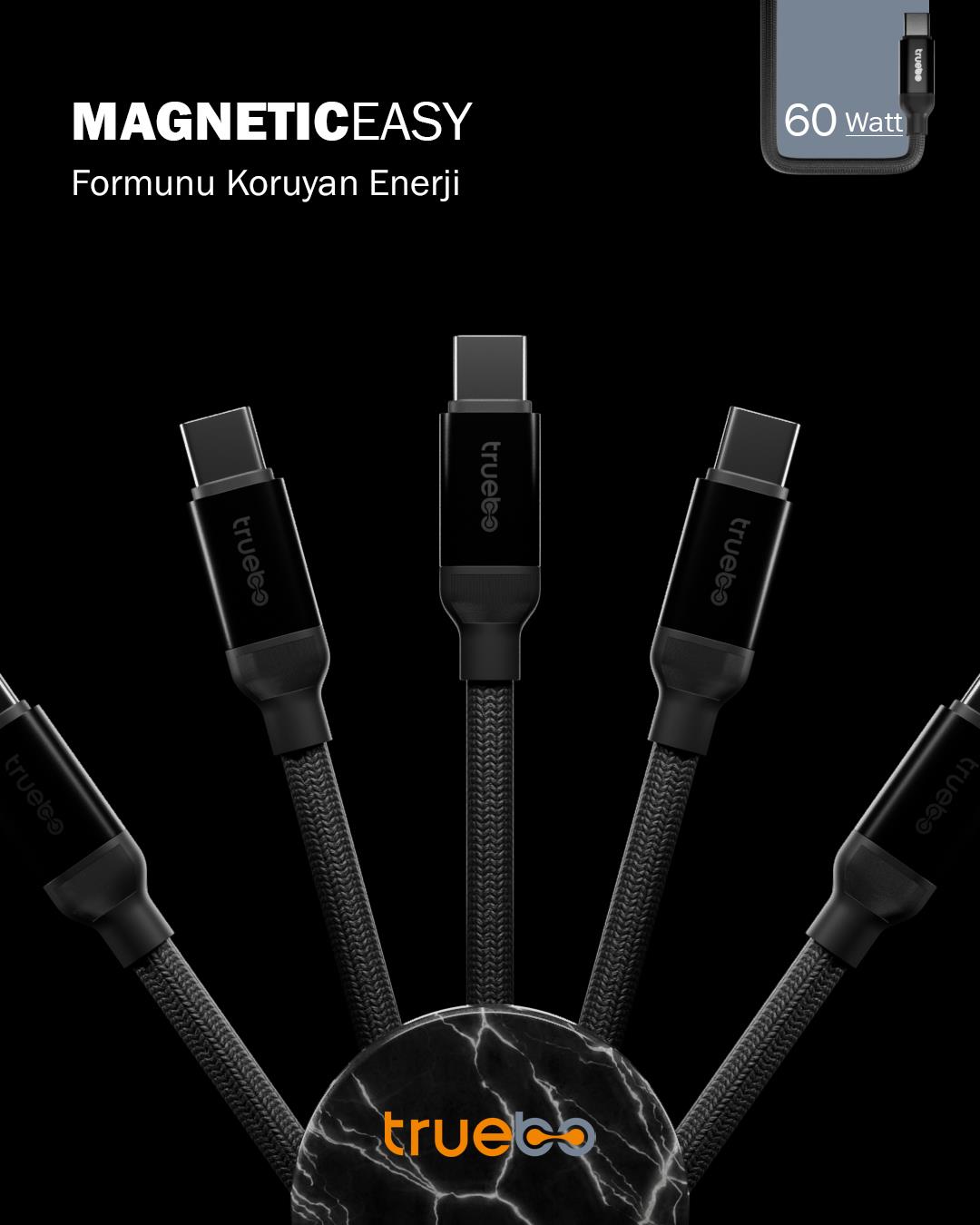 Truebo MagneticEasy Dayanıklı Şarj ve Veri Kablosu