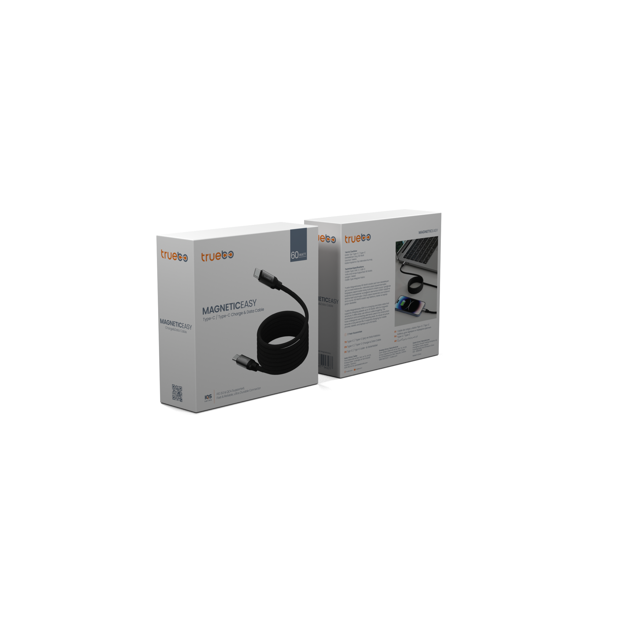 Truebo MagneticEasy Dayanıklı Şarj ve Veri Kablosu