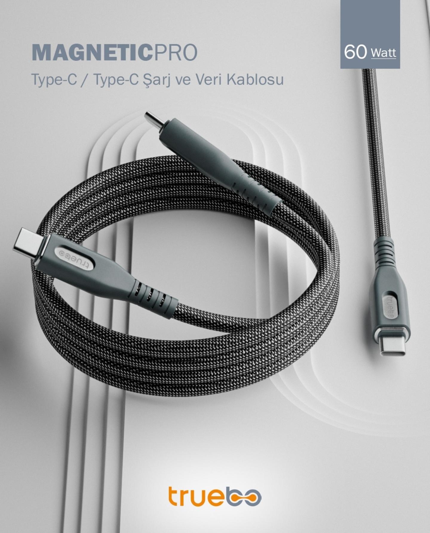 Truebo MagneticPro Dayanıklı Şarj ve Veri Kablosu