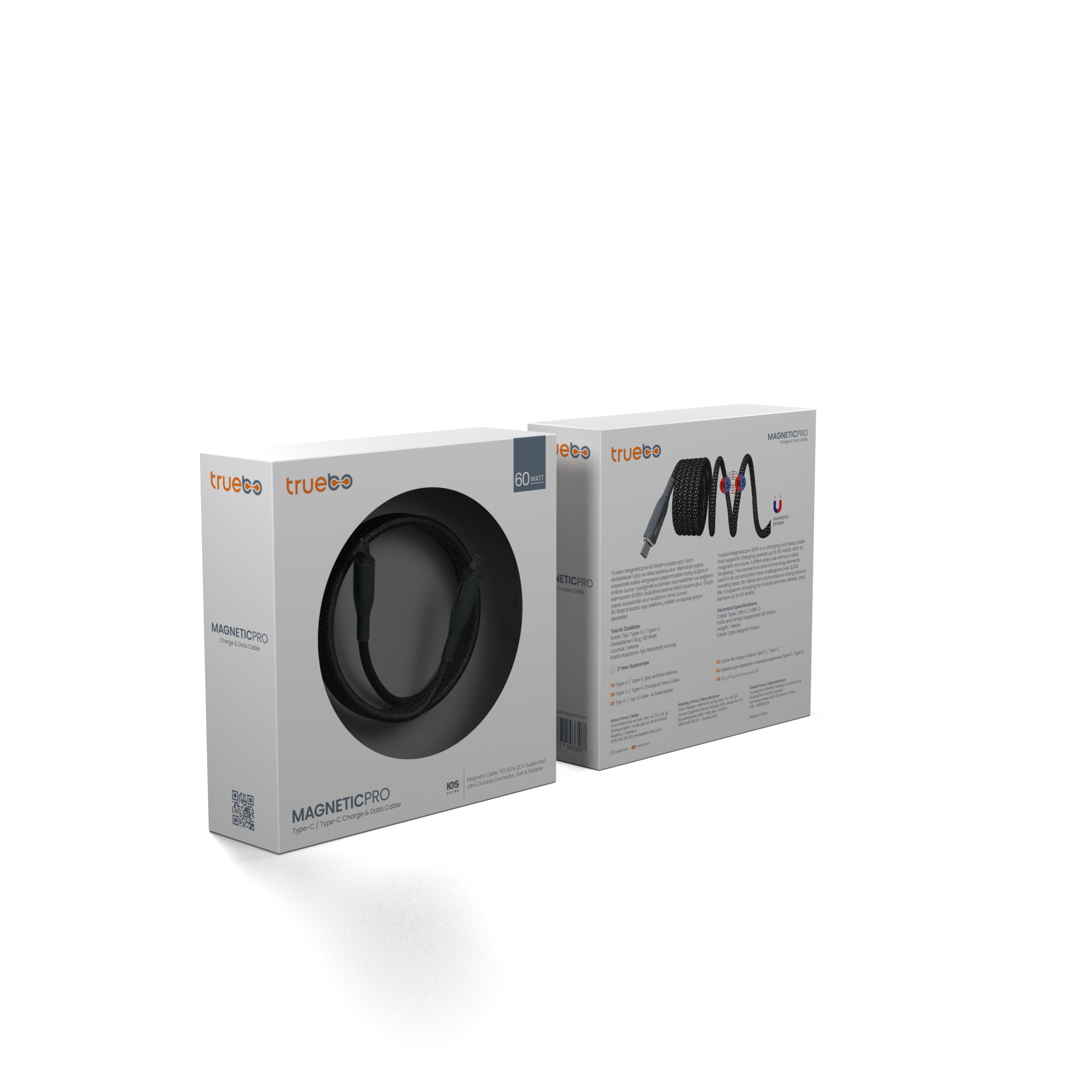 Truebo MagneticPro Dayanıklı Şarj ve Veri Kablosu