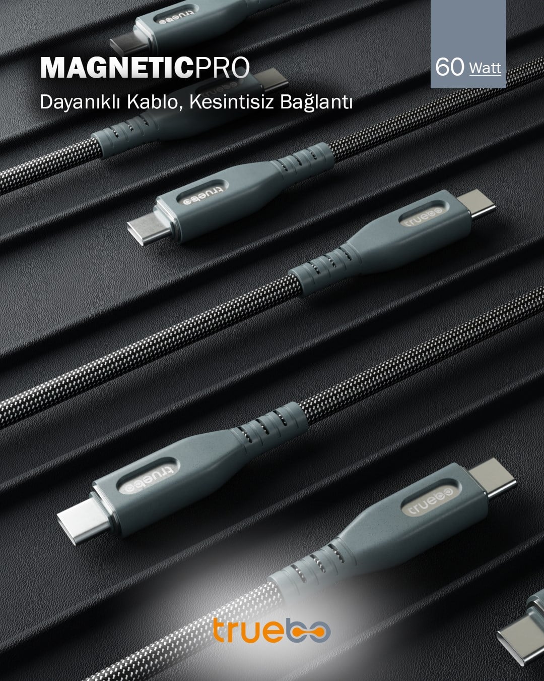 Truebo MagneticPro Dayanıklı Şarj ve Veri Kablosu