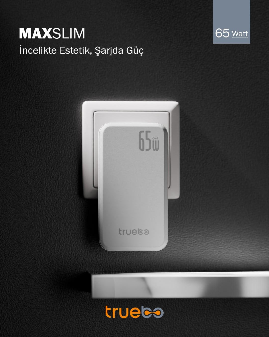 Truebo MaxSlim 65W GaN Şarj Aleti