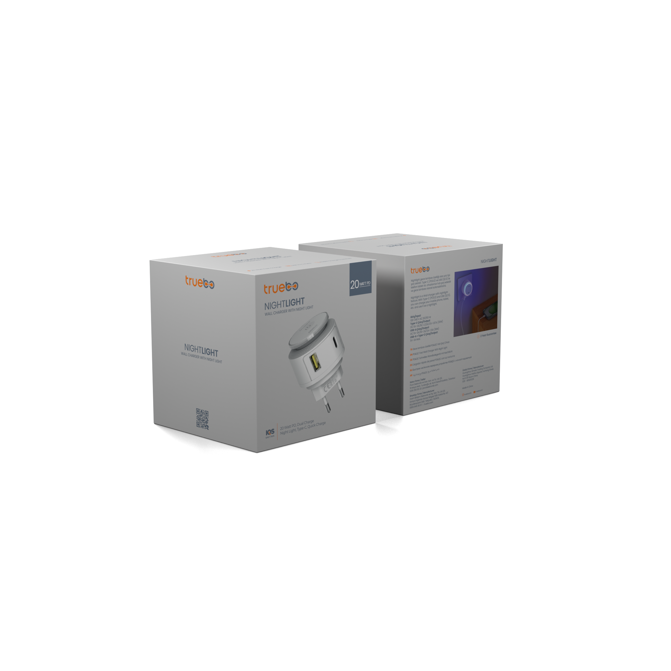 Truebo NightLight USB TypeC RGB Gece Lambası Adaptör