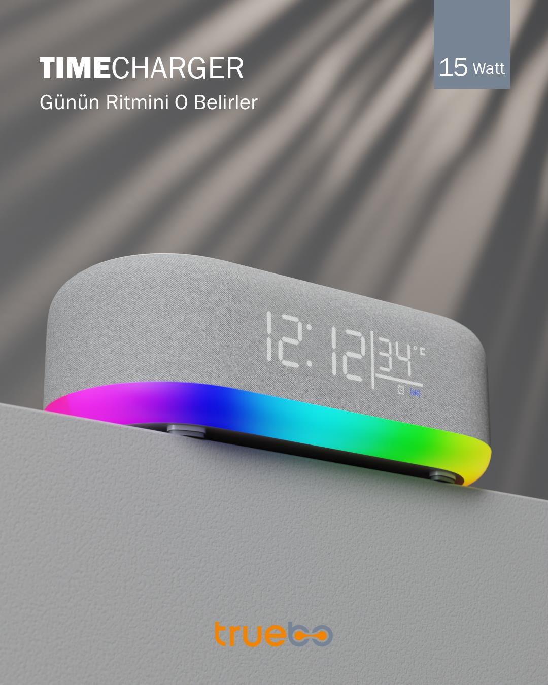 Truebo TimeCharger Hoparlör Şarjlı Işıklı Alarm Saat