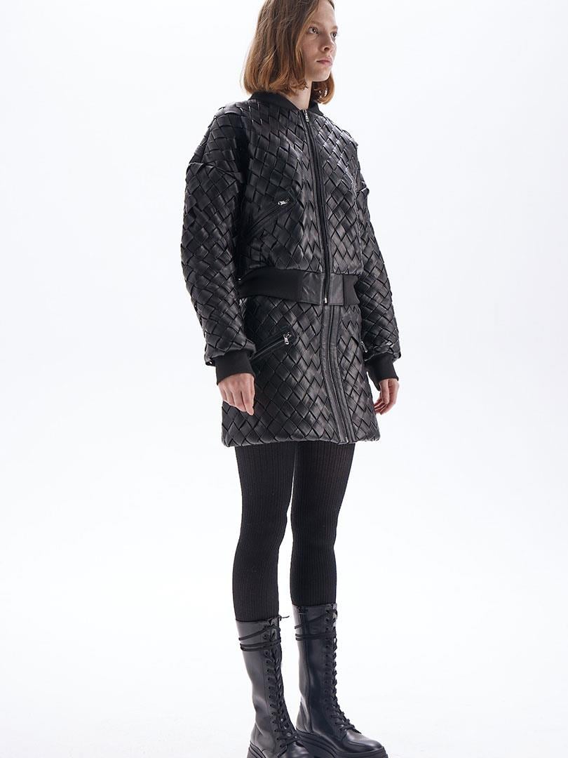 23FW104001 GERÇEK DERİ ÖRGÜ ETEK Kategorisiz Modelleri