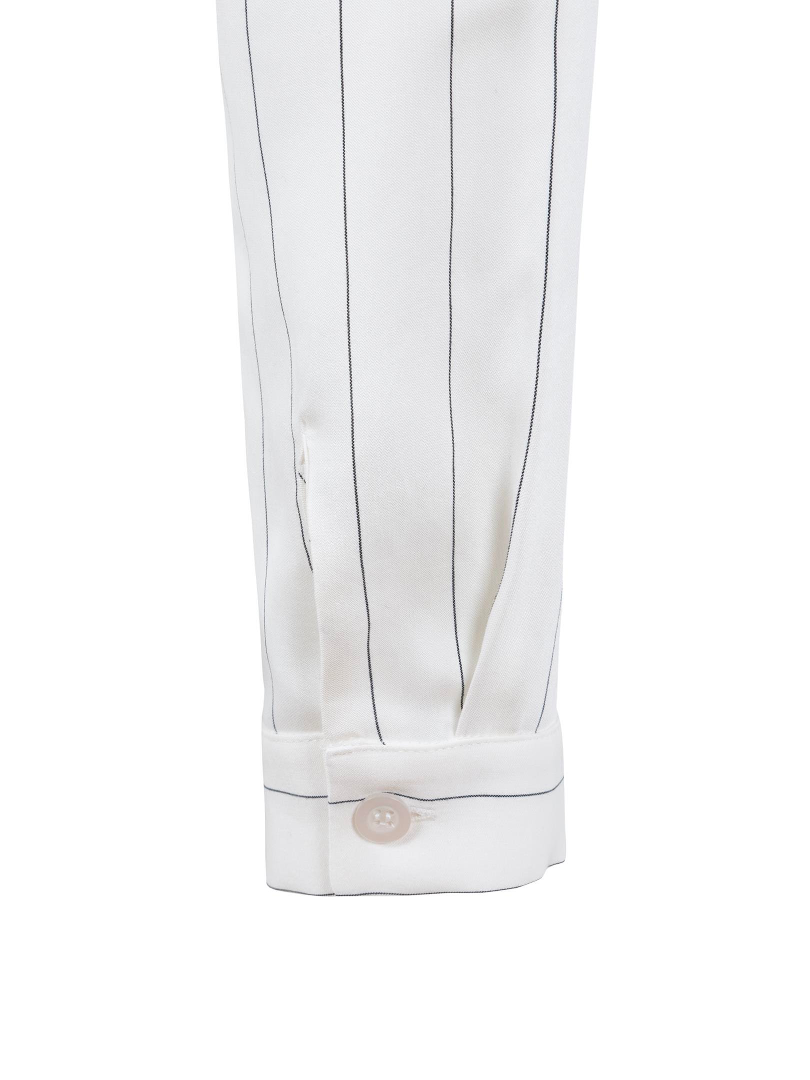 24SS101002 ÇİZGİLİ DÖKÜMLÜ  VİSKON DÜĞMELİ KISA GÖMLEK Kategorisiz Modelleri