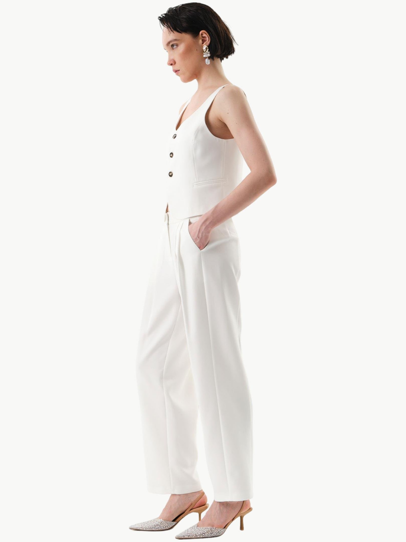 24SS103021 87 pantolon ekru ve siyah- numune Kategorisiz Modelleri