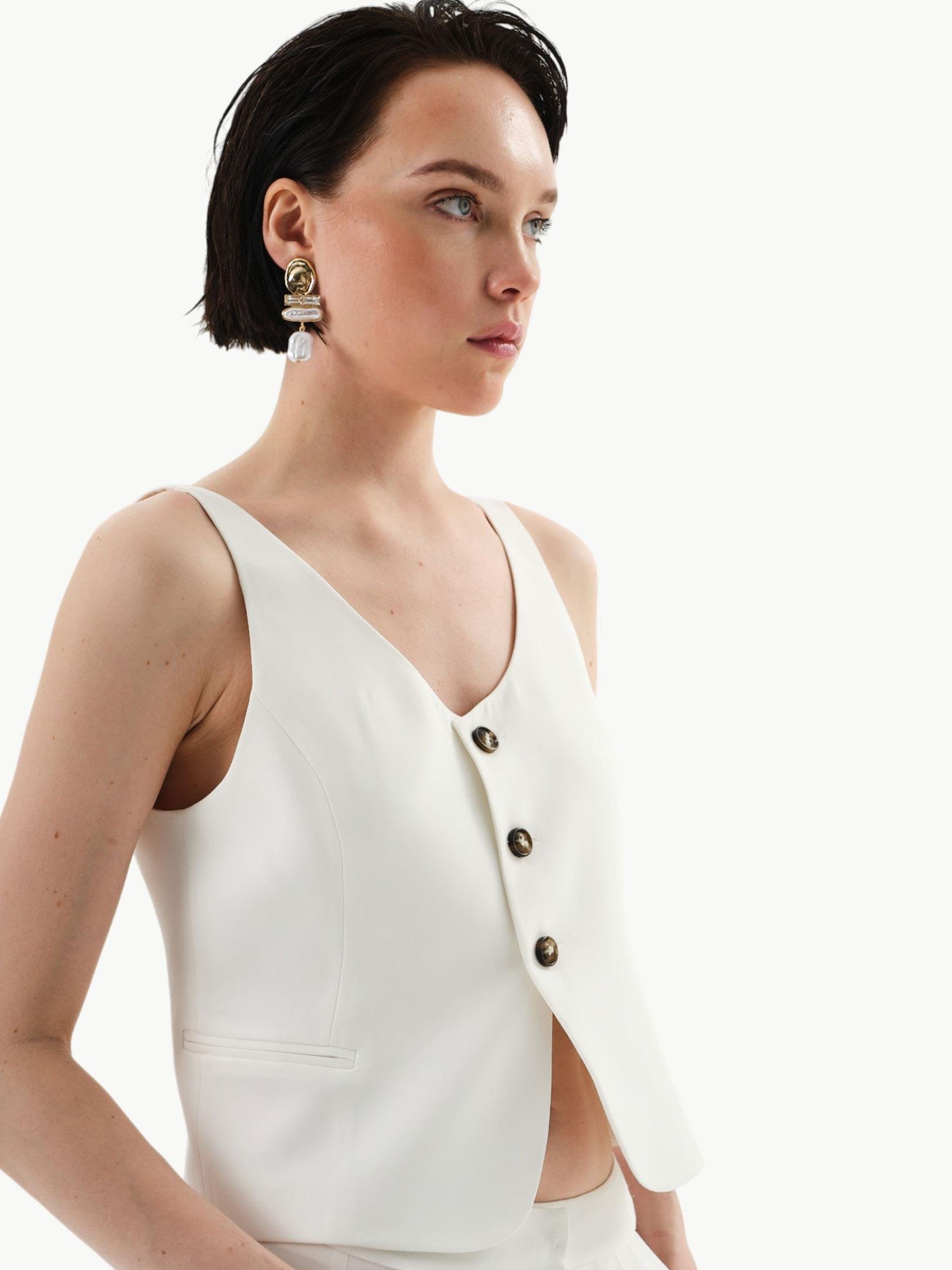 24SS106003 4001 ekru yelek- numune Kategorisiz Modelleri