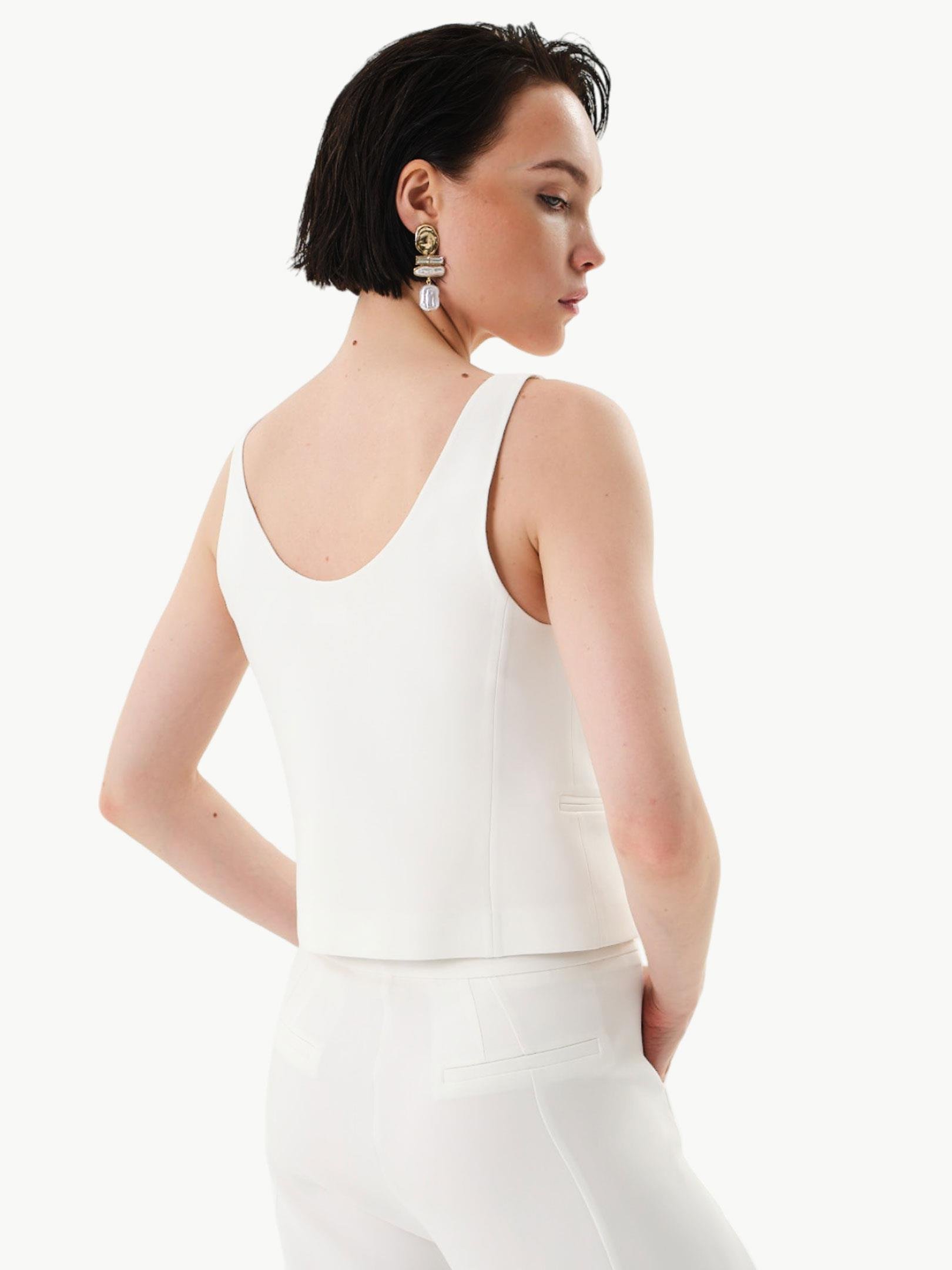 24SS106003 4001 ekru yelek- numune Kategorisiz Modelleri