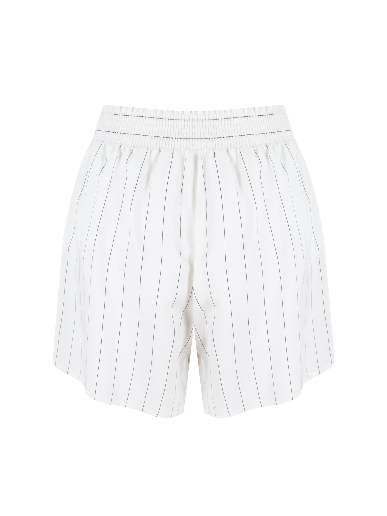 24SS107001 BELİ KUŞAKLI VİSKON ÇİZGİLİ ŞORT Kategorisiz Modelleri