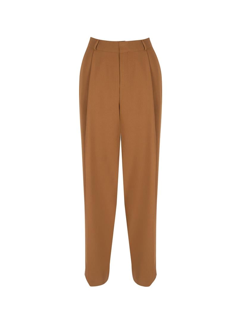 ALONZOA Bol Paça Krep Pantolon - Camel