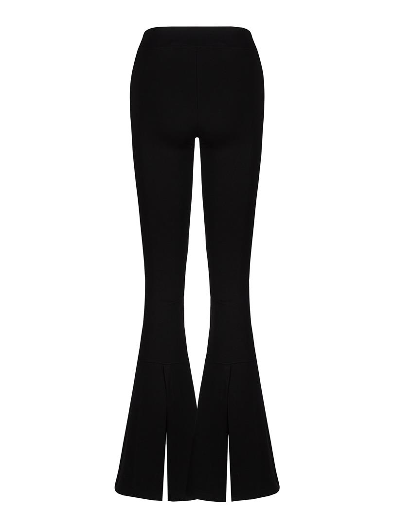 Arkası Yırtmaç Detaylı Pantolon - Siyah