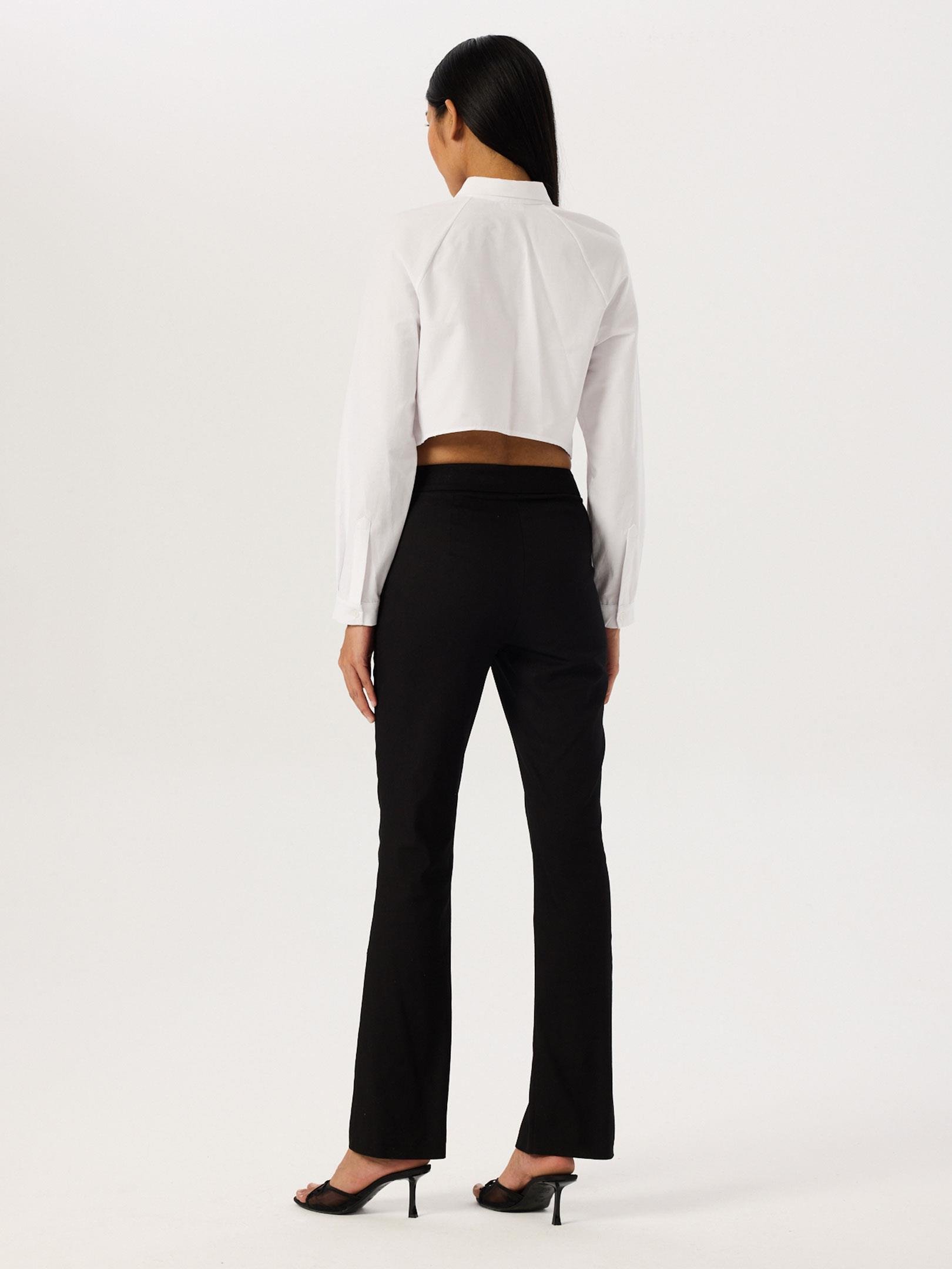 Asimetrik Kesim Düğmeli Gömlek - Beyaz Gömlek Modelleri