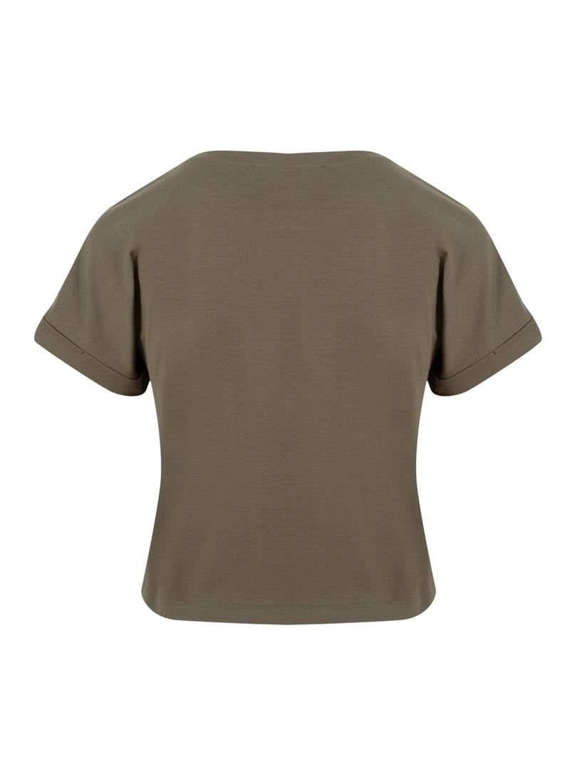 ATTACUS Bisiklet Yaka Basic Tişört - Koyu Gri Melanj