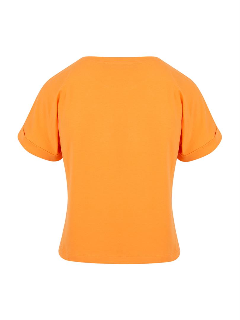 ATTACUS Bisiklet Yaka Basic Tişört - Turuncu