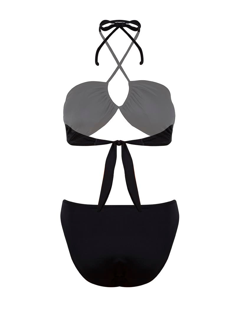 Bağlamalı Straplez Bikini - Siyah