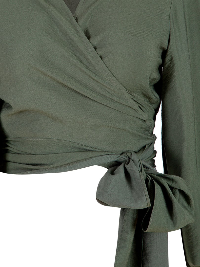 Balon Kollu Bluz - Haki