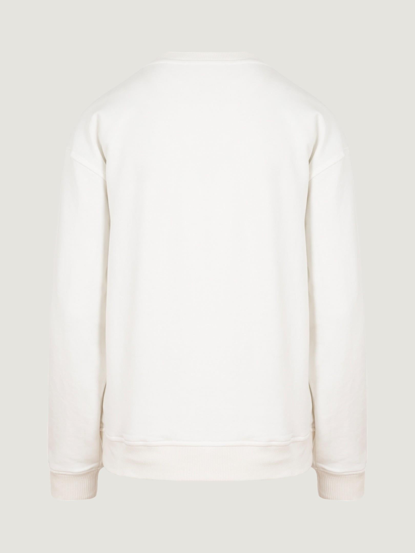 Baskı Detaylı Oversize Sweatshirt - Beyaz Sweatshirt Modelleri