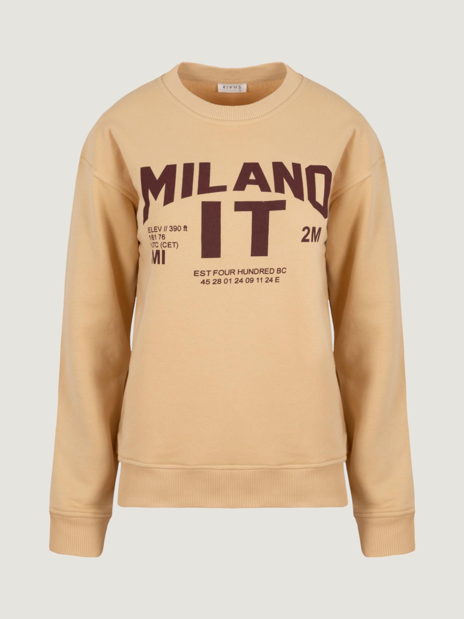 Baskı Detaylı Oversize Sweatshirt - Camel Sweatshirt Modelleri