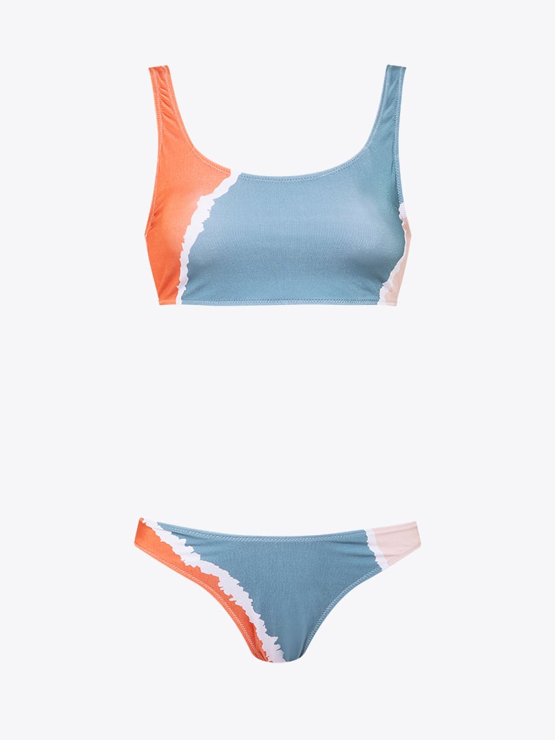 Batik Rengi Yüzücü Bikini Takımı - Mavi