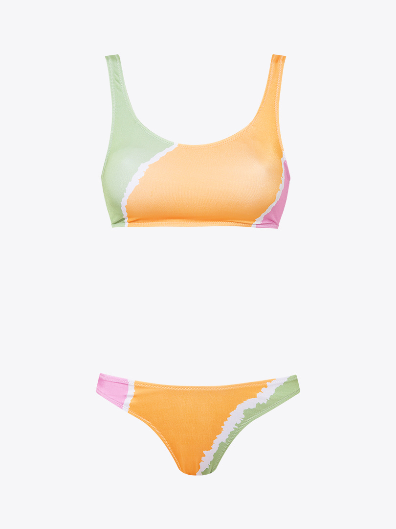 Batik Rengi Yüzücü Bikini Takımı - Sarı