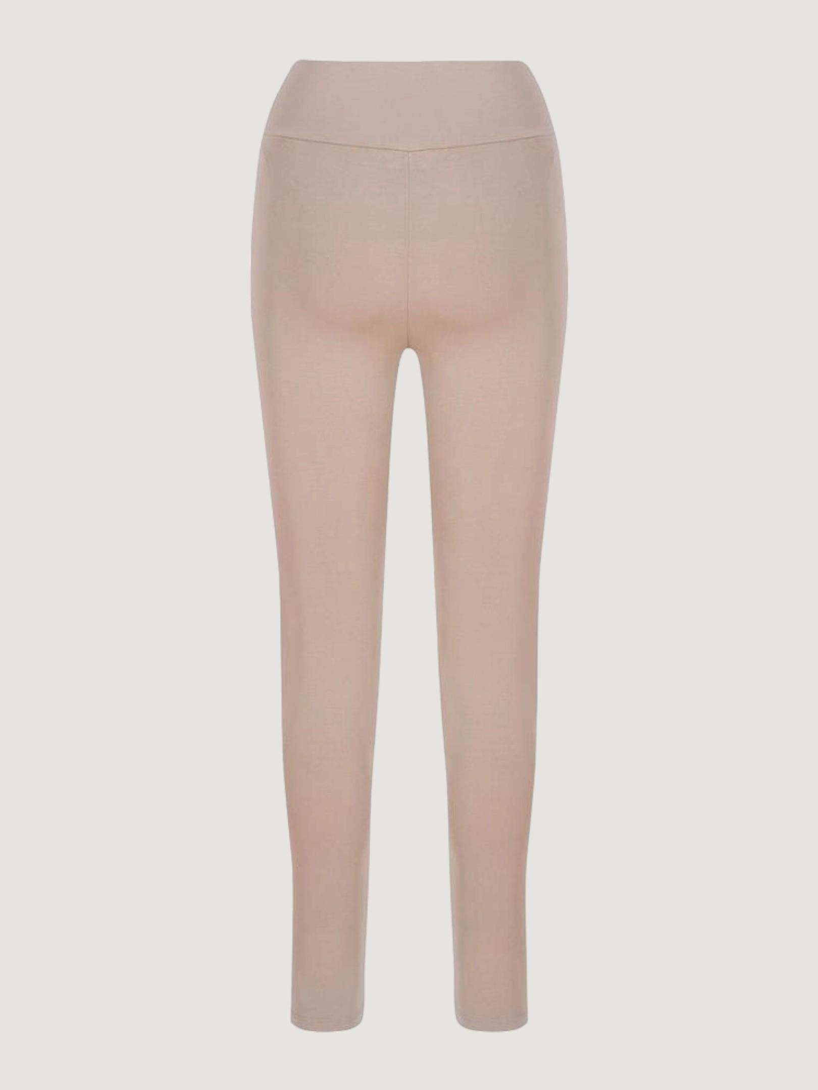 Bel Detaylı Spor Tayt - Bej Tayt Modelleri