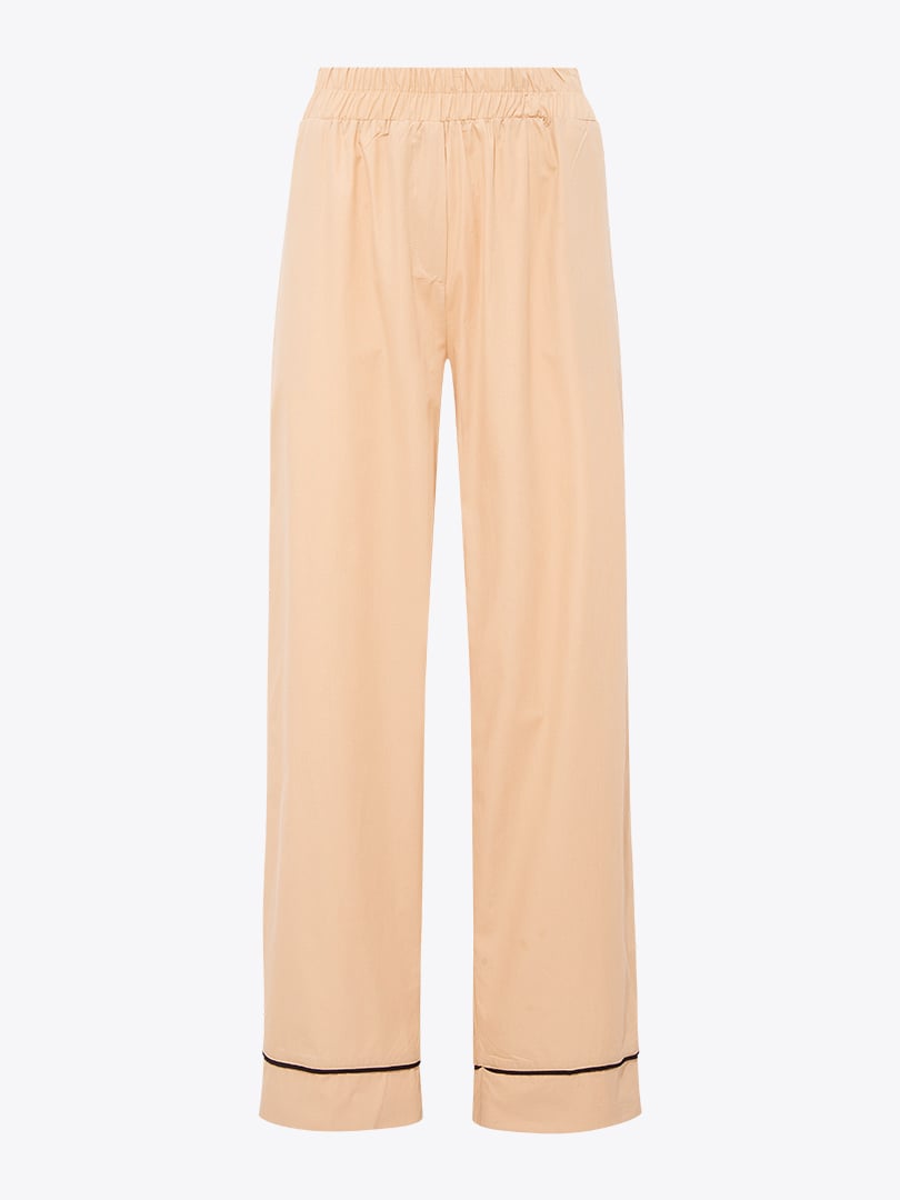 Beli Lastikli Bol Paça Pantolon - Bej