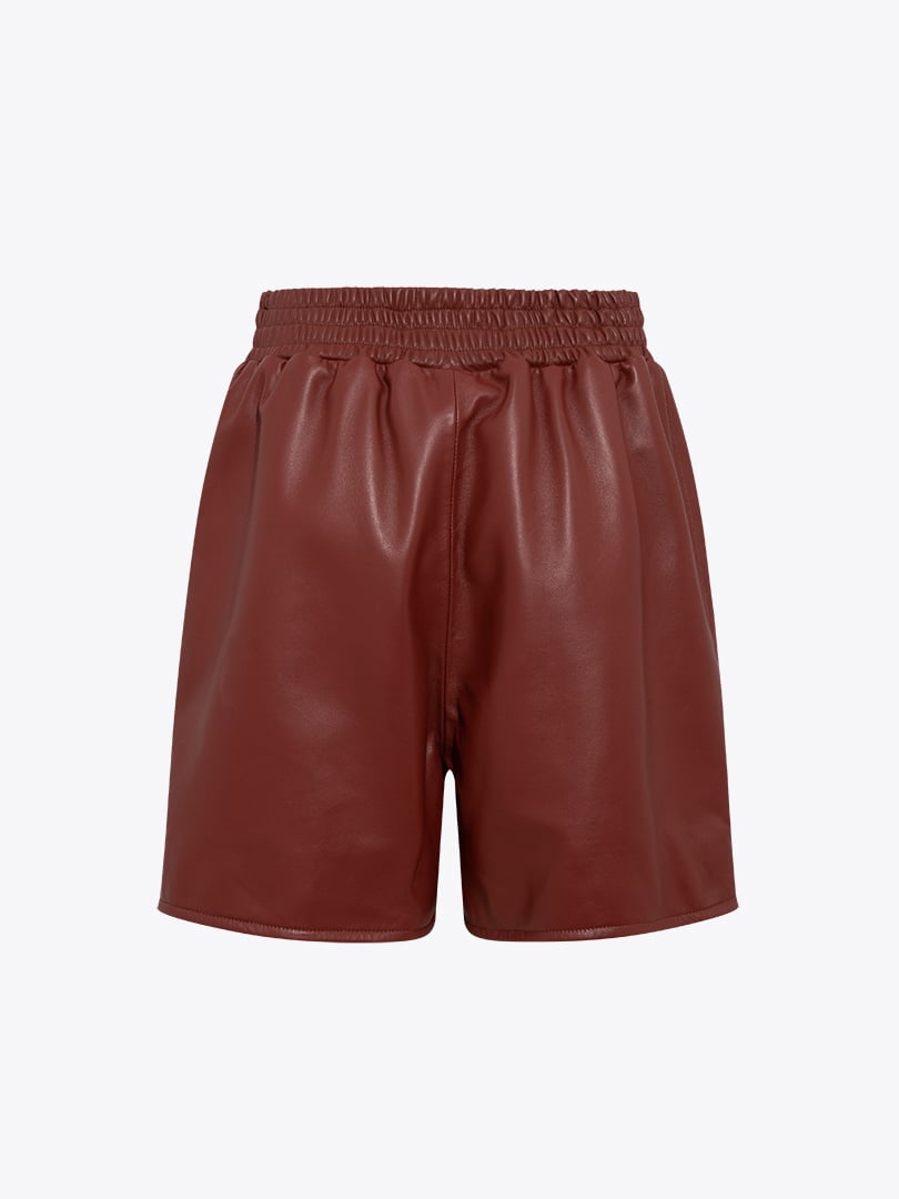 Beli Lastikli Şort - Bordo