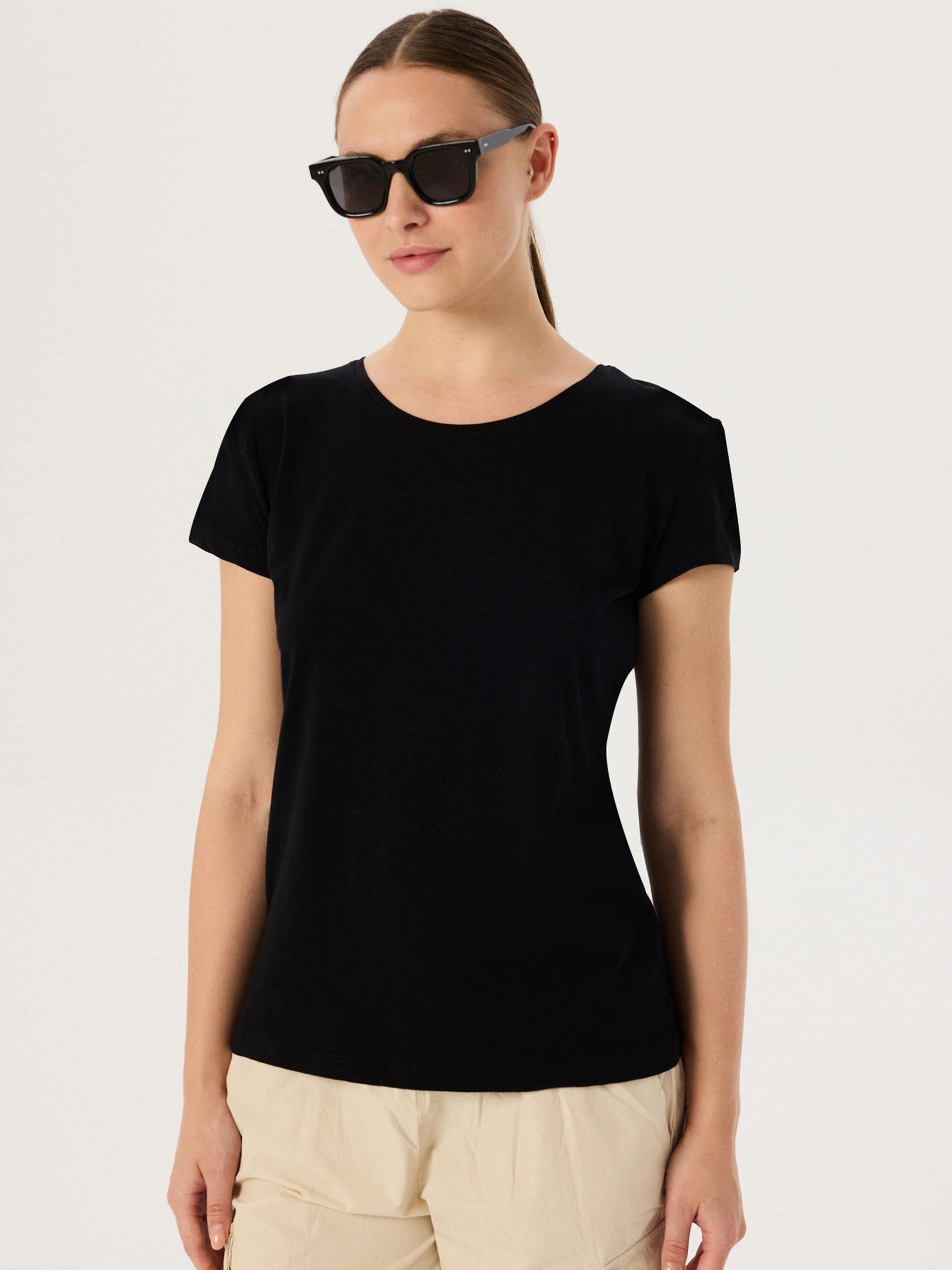 Bisiklet Yaka Basic T-Shirt - Siyah T-shirt Modelleri