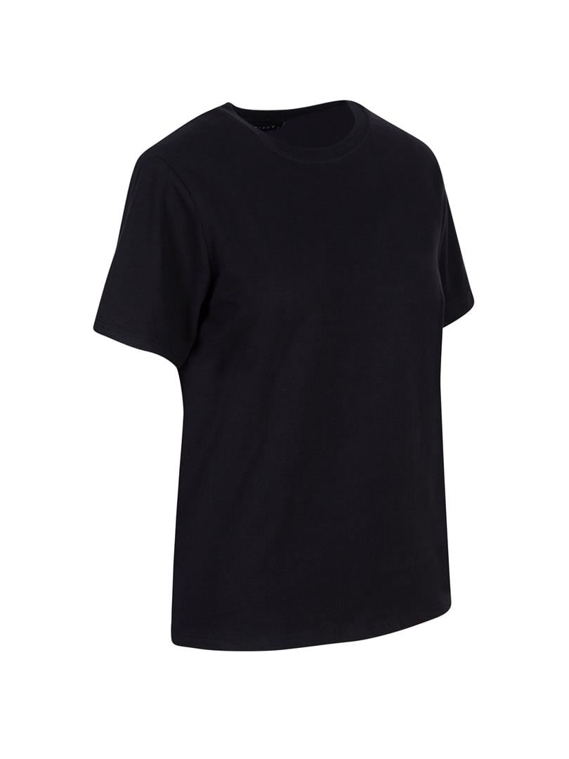 Bisiklet Yaka Oversize Tişört - Siyah