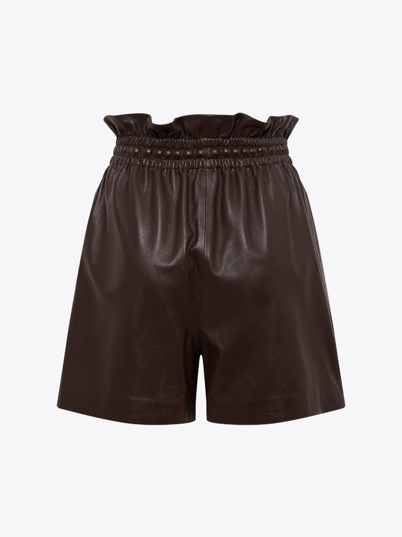 Büyük Cepli Beli Lastikli Şort - Kahve