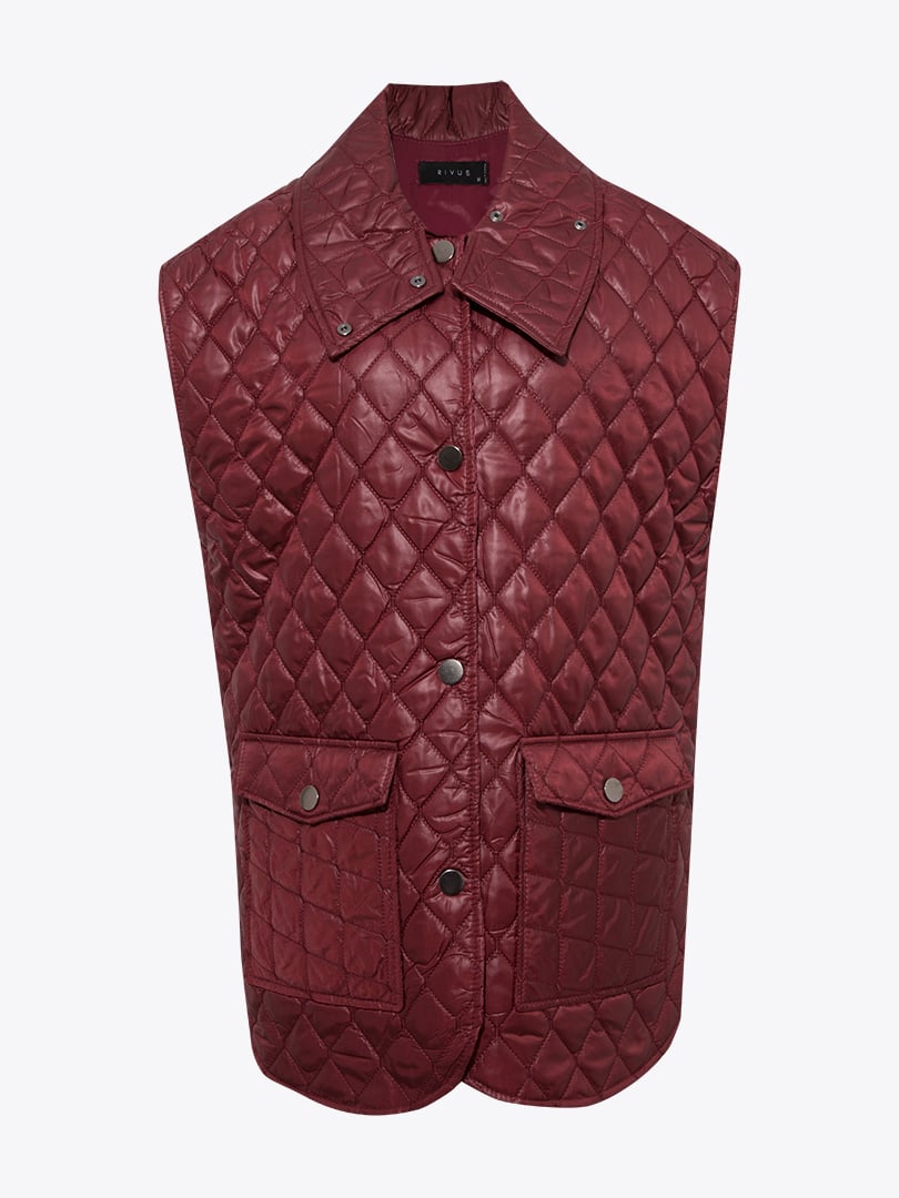Cepli Kapitone Yelek - Bordo