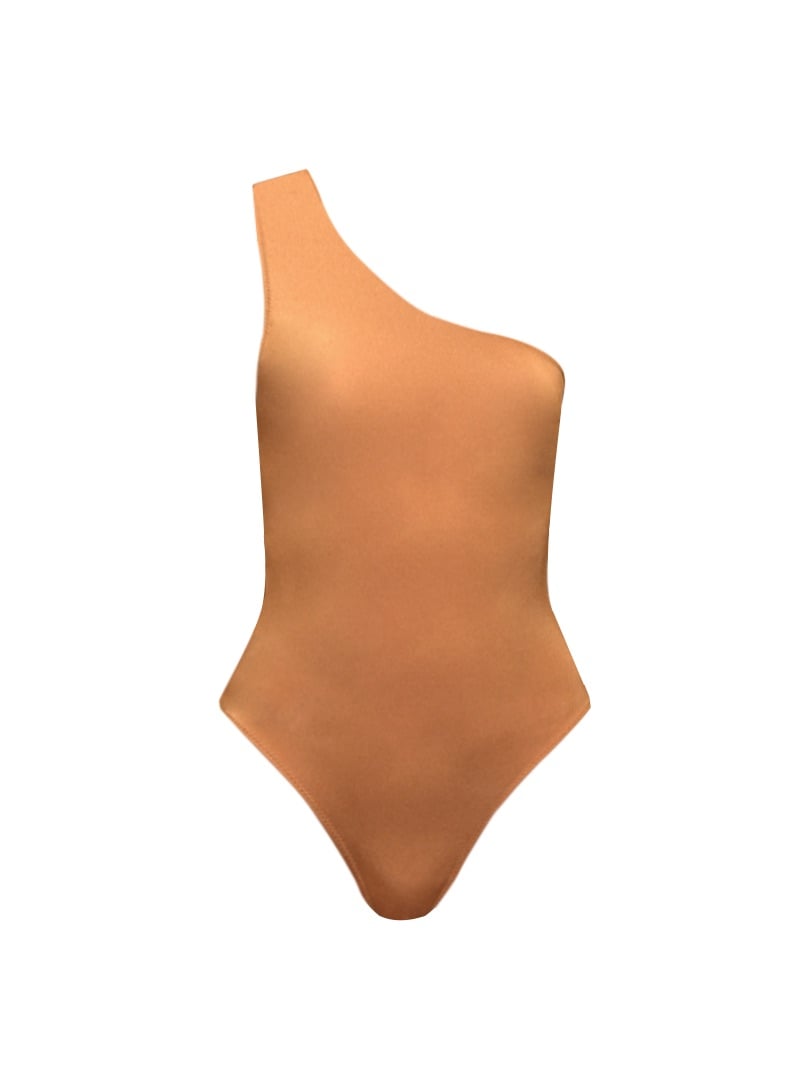 Çift Yön Tek Omuz Mayo - Taba