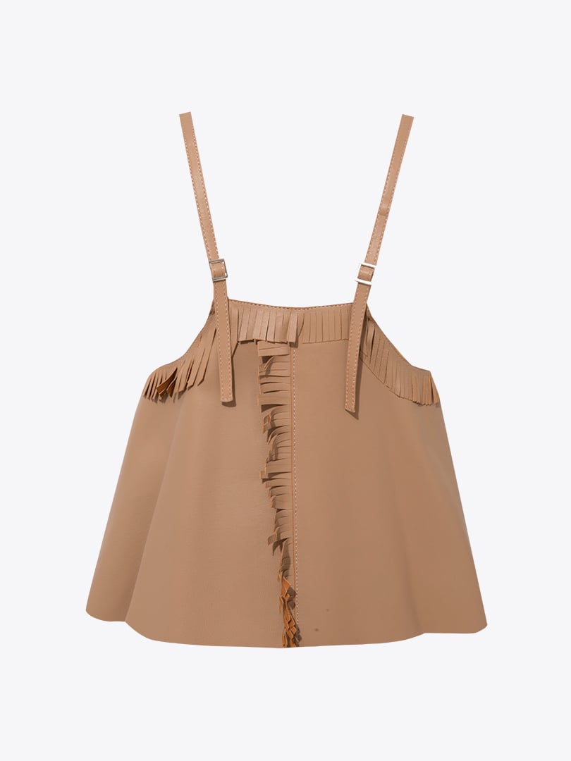 Deri Crop Top - Bal Köpüğü