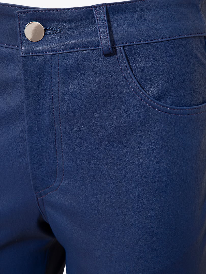 Deri Pantolon - Mavi