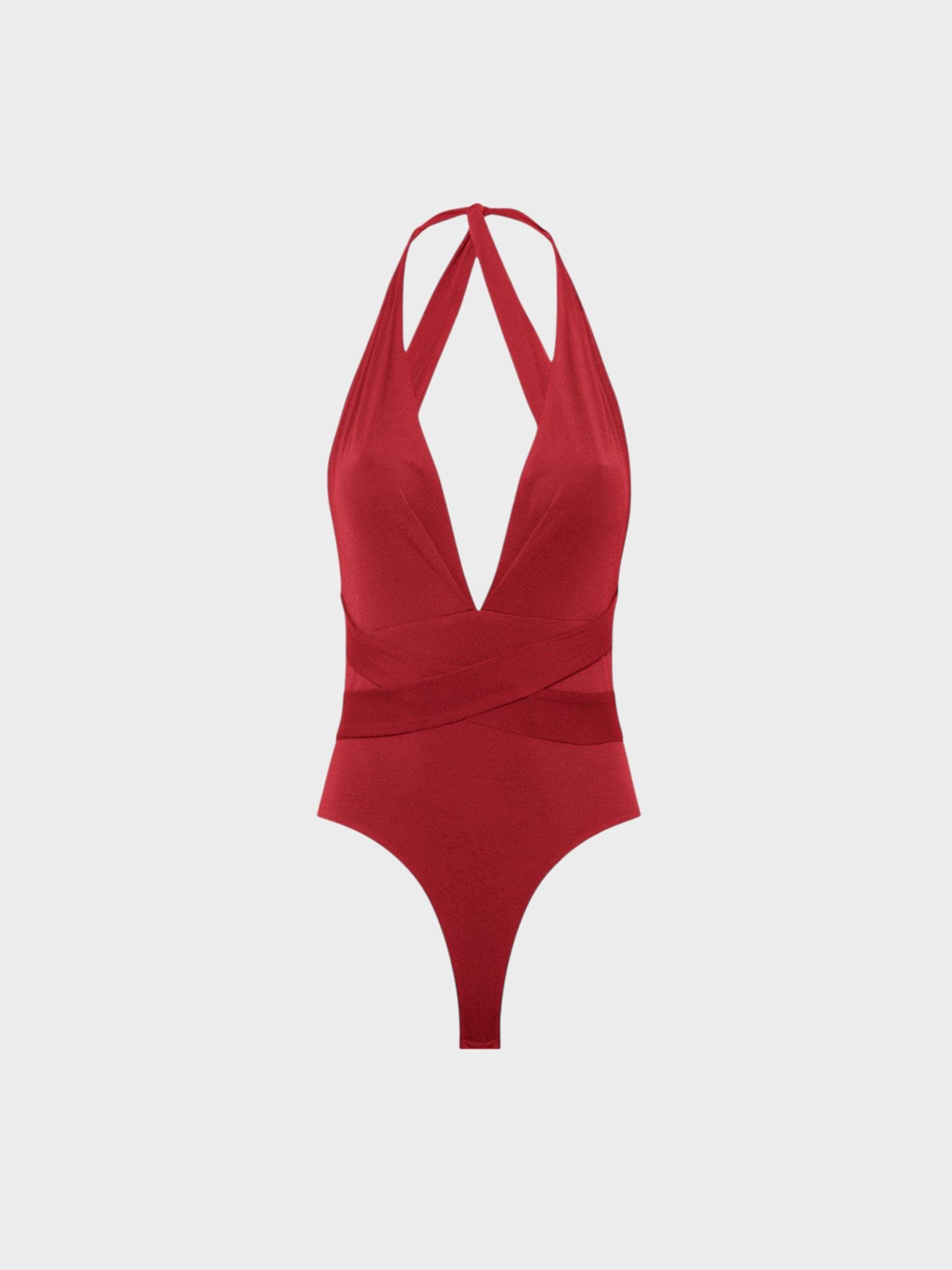 Derin Dekolteli İkonik Body - Kırmızı Kategorisiz Modelleri