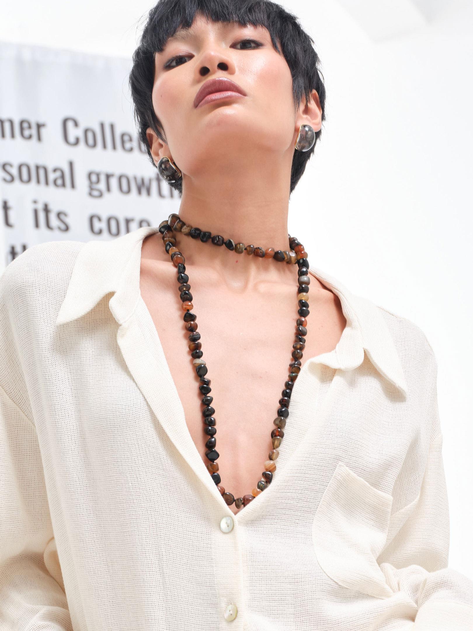 Doğal Akik Taş Kolye - Siyah Kolye Modelleri