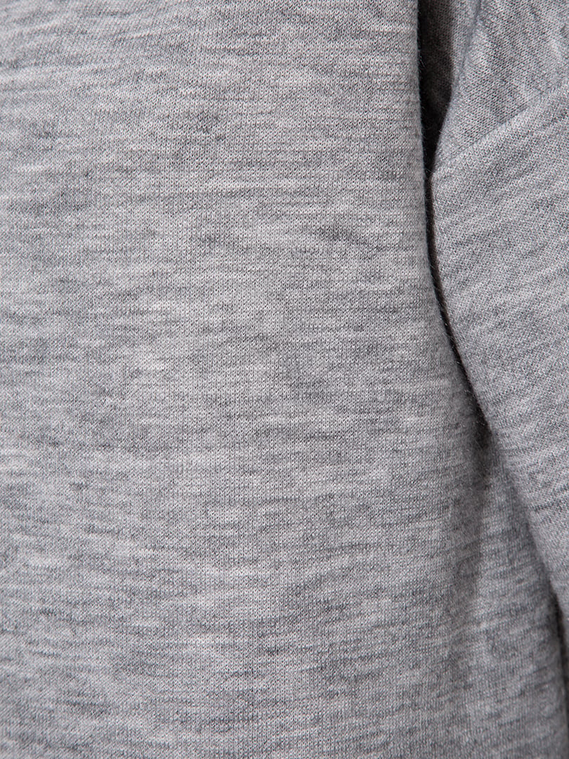 Düşük Omuzlu Dik Yaka Sweatshirt - Gri