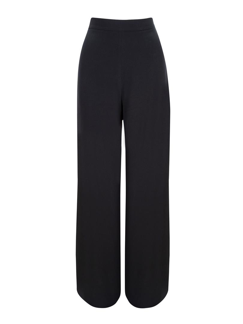 Flare Krep Pantolon - Siyah