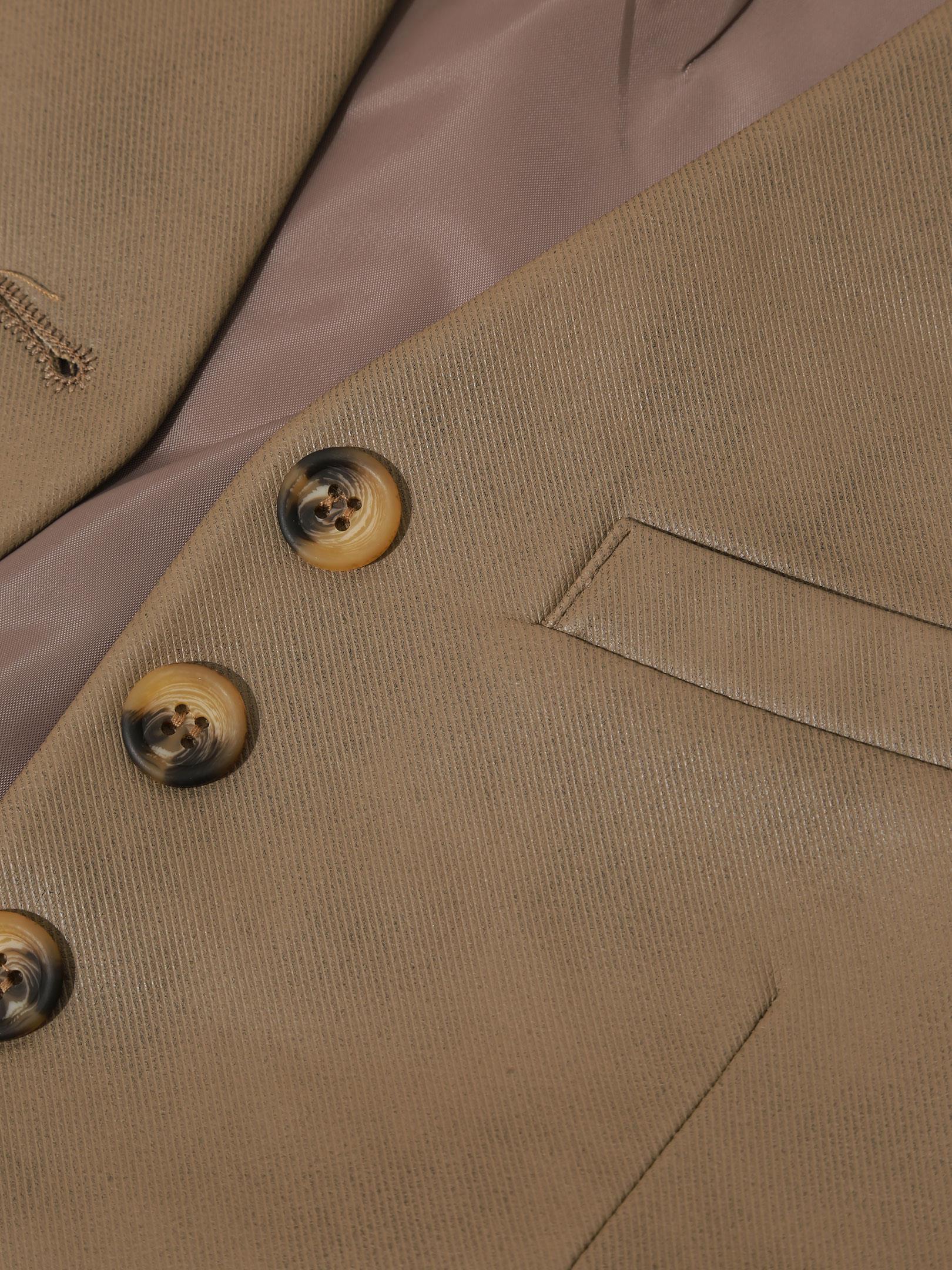 Fleto Cep Detaylı Vegan Deri Yelek - Camel Yelek Modelleri