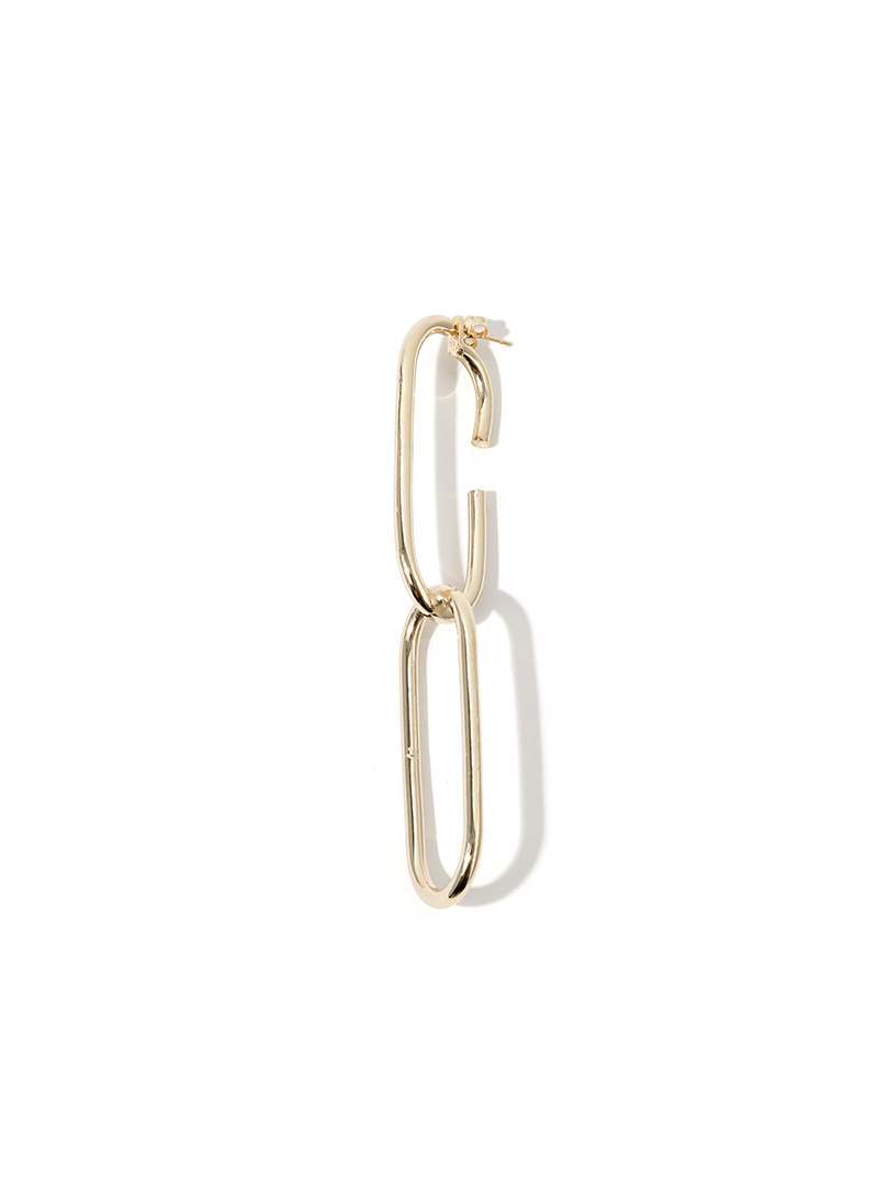 Geçmeli Sallantılı Oval Küpe - Gold
