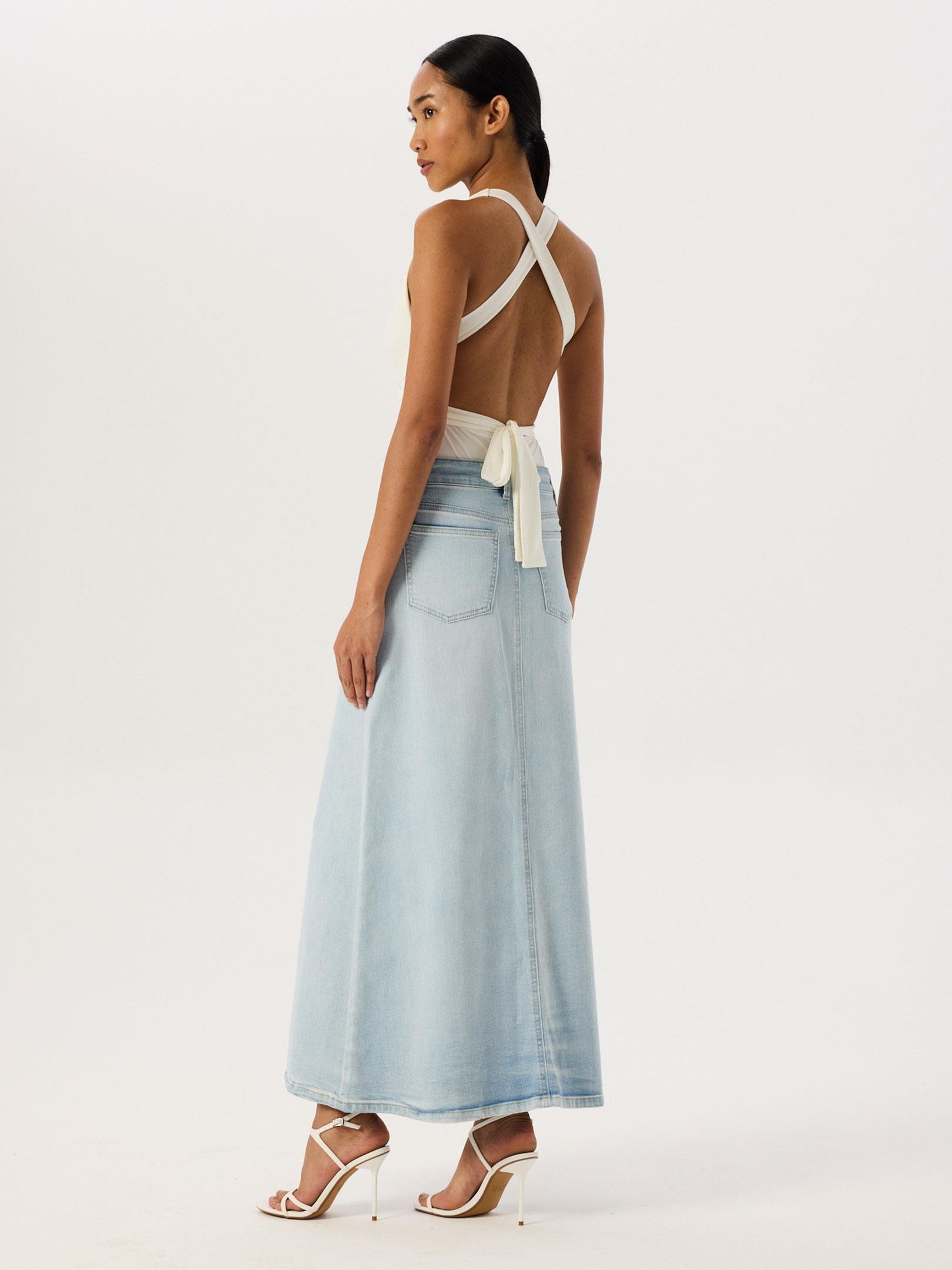 Jean Uzun Etek - İndigo Etek Modelleri