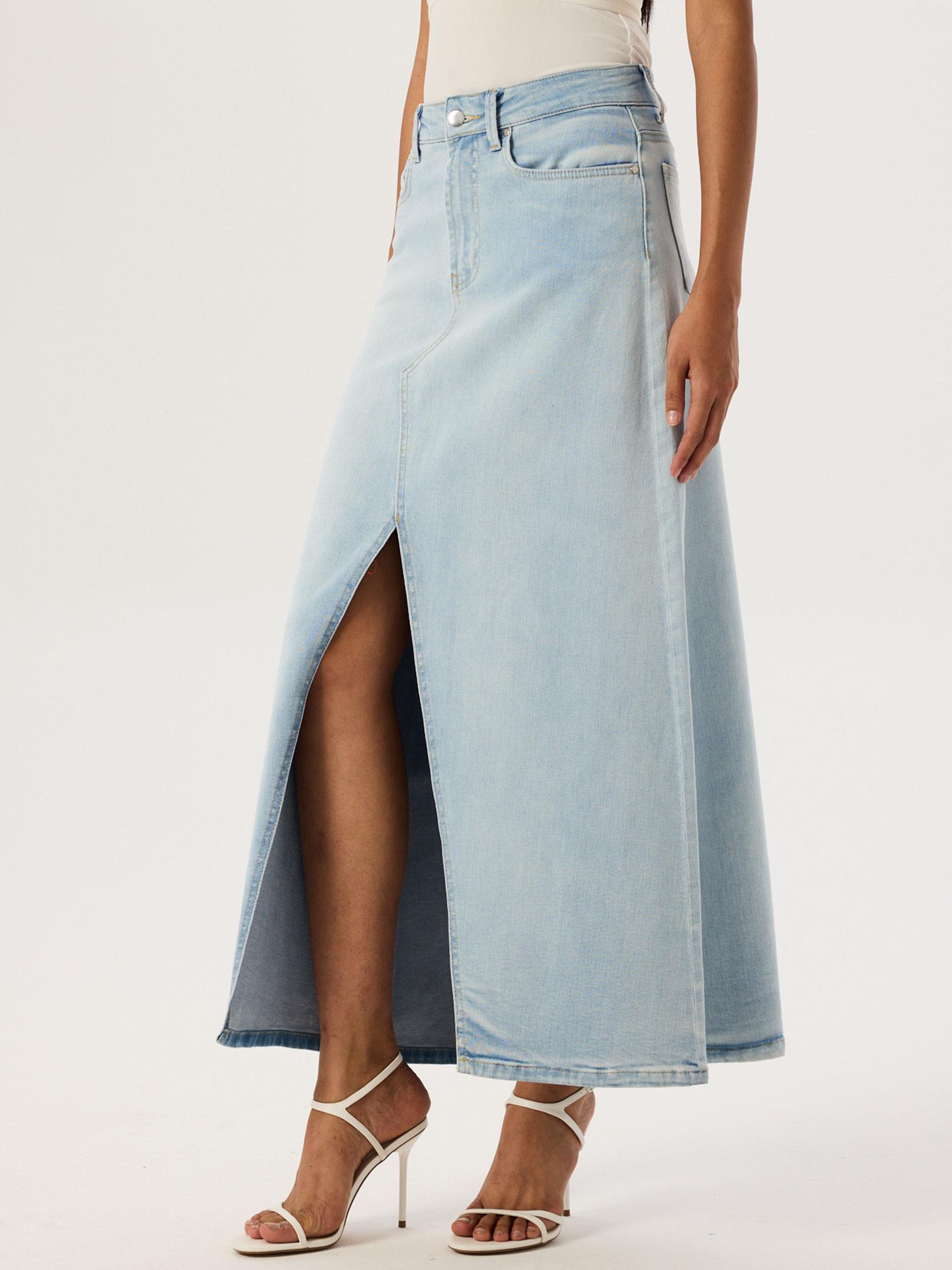 Jean Uzun Etek - İndigo Etek Modelleri