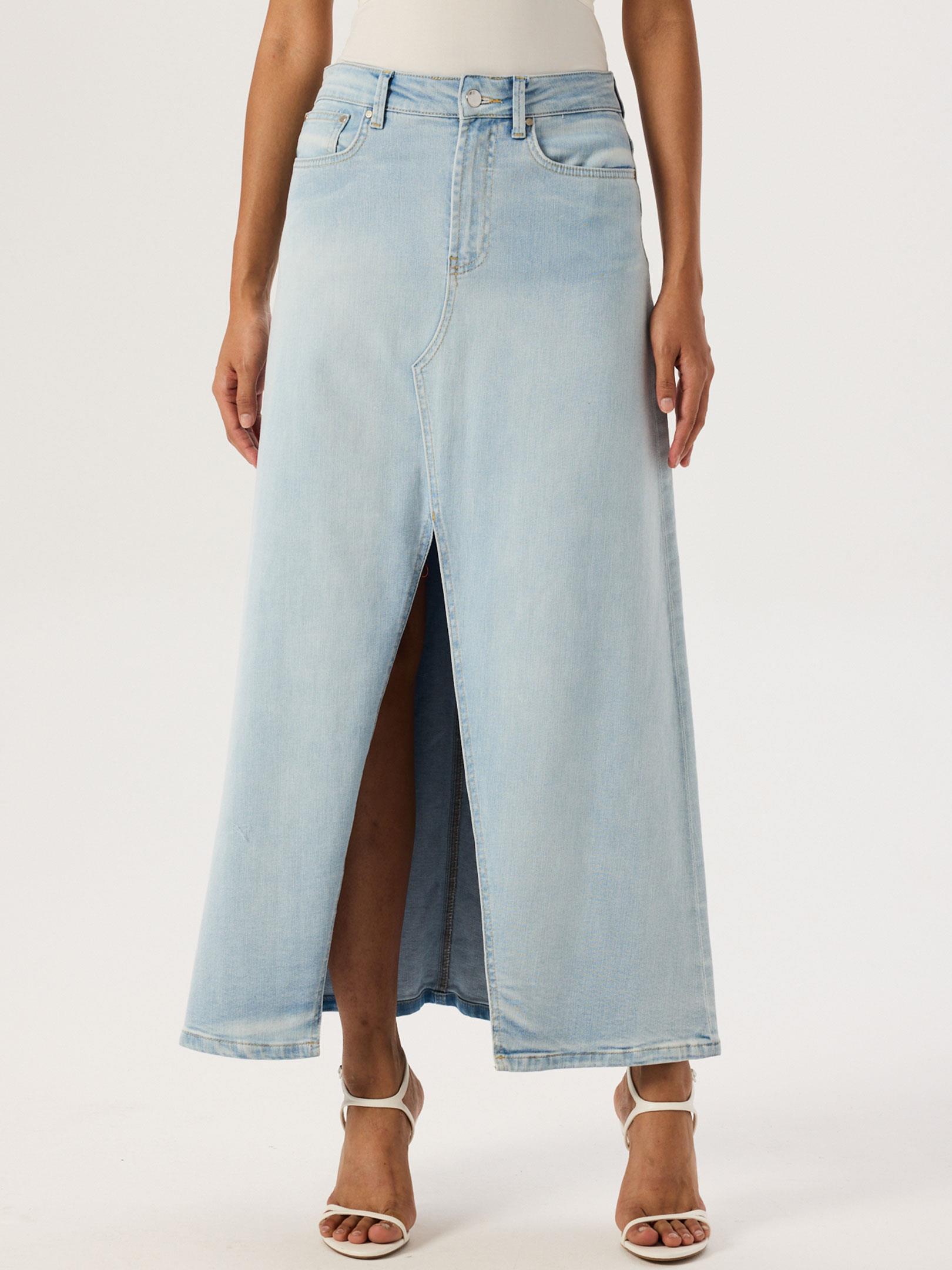 Jean Uzun Etek - İndigo Etek Modelleri