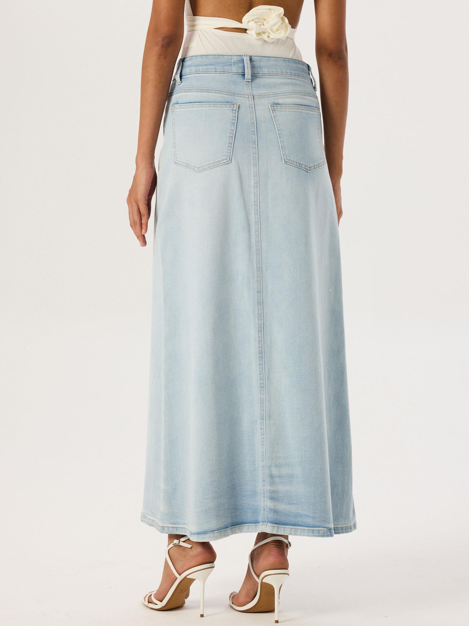 Jean Uzun Etek - İndigo Etek Modelleri