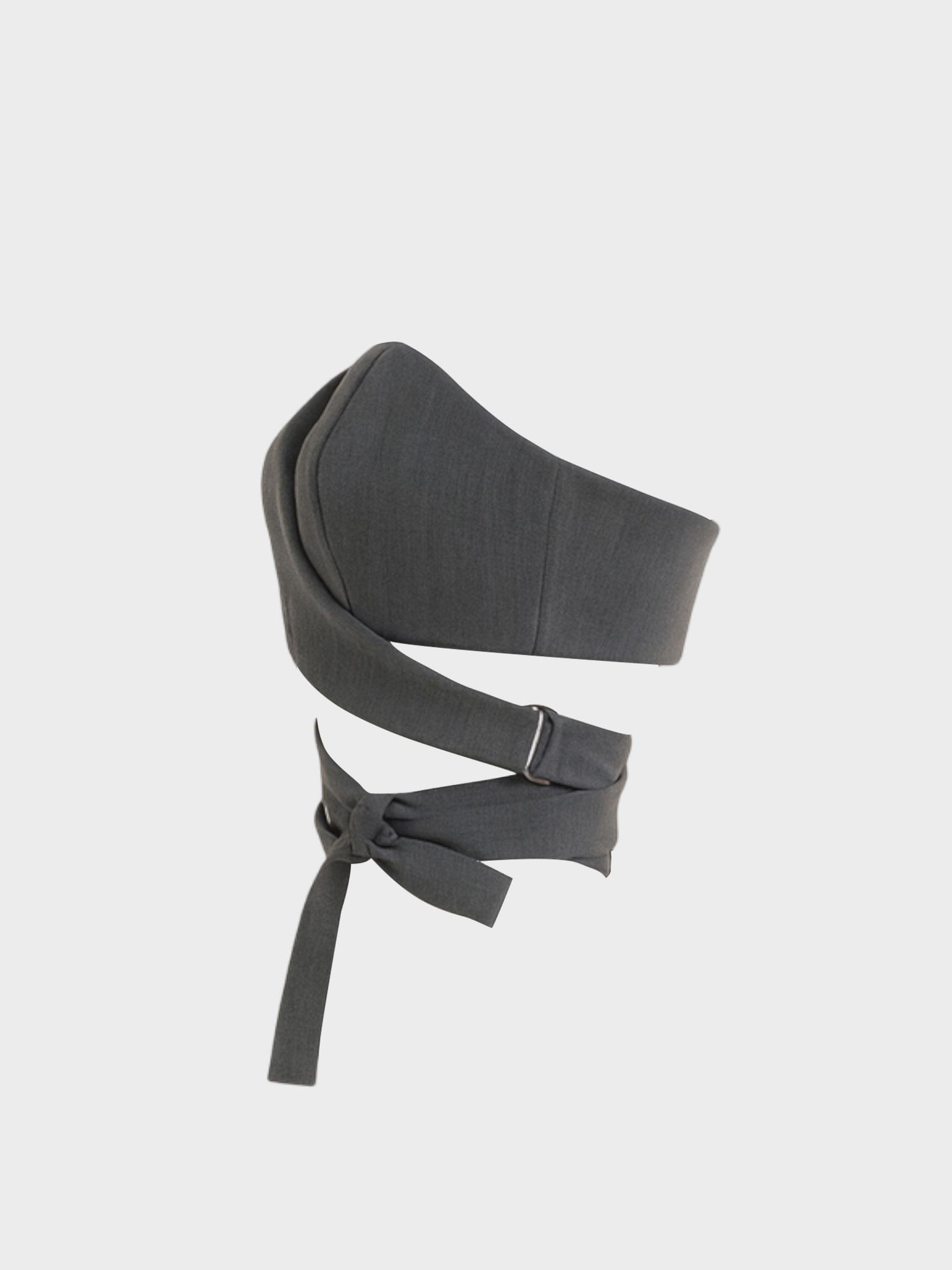 Kadın, Bayan Bağlama Detaylı Büstiyer - Gri Bluz Modelleri